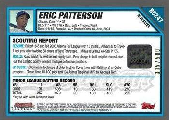 2007 Bowman Chrome - Prospects Refractors #BC247 Eric Patterson Back