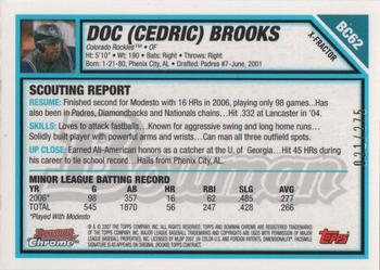 2007 Bowman Chrome - Prospects X-Fractors #BC62 Cedric Brooks Back