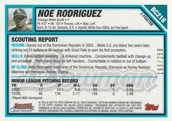 2007 Bowman Chrome - Prospects X-Fractors #BC218 Noe Rodriguez Back