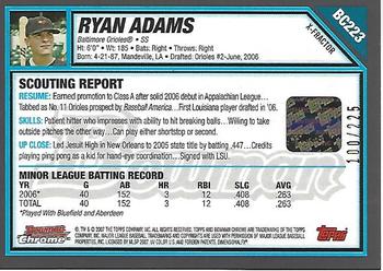 2007 Bowman Chrome - Prospects X-Fractors #BC223 Ryan Adams Back