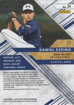 2019 Panini Elite Extra Edition - Opti-Chrome Signatures #24 Daniel Espino Back