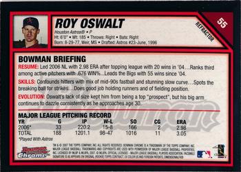 2007 Bowman Chrome - Refractors #55 Roy Oswalt Back