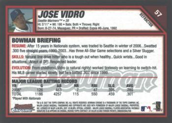 2007 Bowman Chrome - Refractors #57 Jose Vidro Back