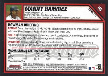 2007 Bowman Chrome - Refractors #65 Manny Ramirez Back