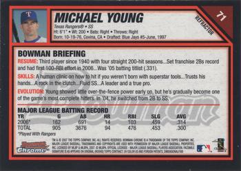 2007 Bowman Chrome - Refractors #71 Michael Young Back