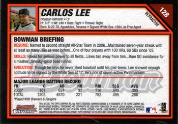2007 Bowman Chrome - Refractors #128 Carlos Lee Back