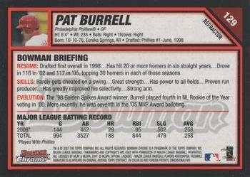 2007 Bowman Chrome - Refractors #129 Pat Burrell Back