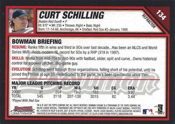2007 Bowman Chrome - Refractors #134 Curt Schilling Back