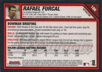 2007 Bowman Chrome - Refractors #186 Rafael Furcal Back
