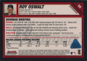 2007 Bowman Chrome - SuperFractors #55 Roy Oswalt Back