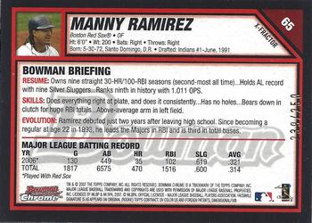 2007 Bowman Chrome - X-Fractors #65 Manny Ramirez Back
