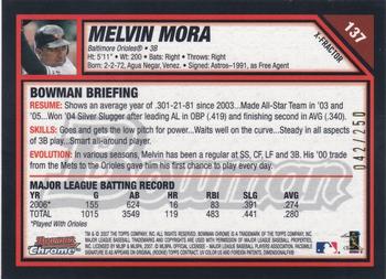 2007 Bowman Chrome - X-Fractors #137 Melvin Mora Back