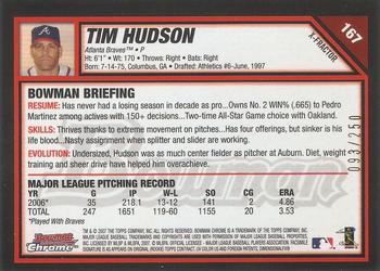 2007 Bowman Chrome - X-Fractors #167 Tim Hudson Back