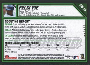 2007 Bowman Draft Picks & Prospects - Blue #BDP45 Felix Pie Back