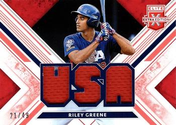 2019 Panini Elite Extra Edition - USA Materials Red #USA-RG Riley Greene Front