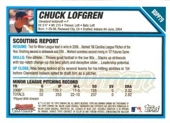 2007 Bowman Draft Picks & Prospects - Chrome Prospects #BDPP79 Chuck Lofgren Back