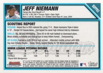 2007 Bowman Draft Picks & Prospects - Chrome Prospects #BDPP83 Jeff Niemann Back