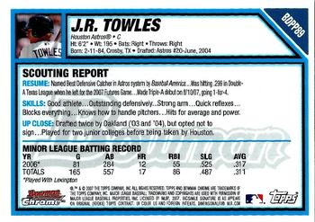 2007 Bowman Draft Picks & Prospects - Chrome Prospects #BDPP89 J.R. Towles Back