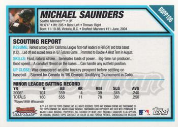2007 Bowman Draft Picks & Prospects - Chrome Prospects #BDPP106 Michael Saunders Back