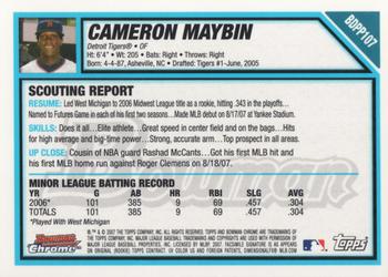 2007 Bowman Draft Picks & Prospects - Chrome Prospects #BDPP107 Cameron Maybin Back
