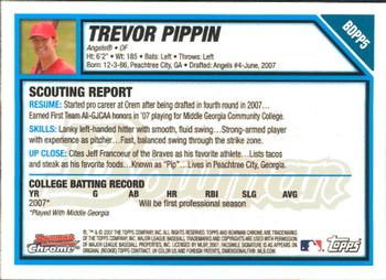2007 Bowman Draft Picks & Prospects - Chrome Prospects #BDPP5 Trevor Pippin Back