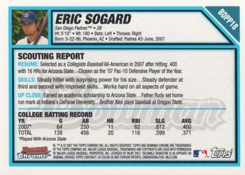2007 Bowman Draft Picks & Prospects - Chrome Prospects #BDPP18 Eric Sogard Back