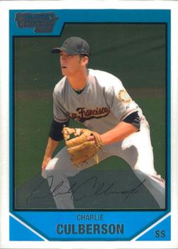 2007 Bowman Draft Picks & Prospects - Chrome Prospects #BDPP52 Charlie Culberson Front