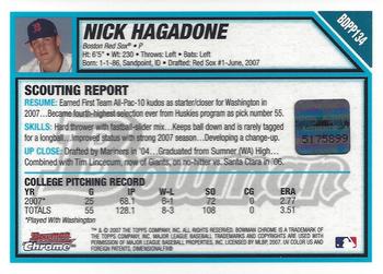 2007 Bowman Draft Picks & Prospects - Chrome Prospects #BDPP134 Nick Hagadone Back