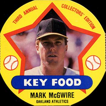 1989 Key Food Discs #3 Mark McGwire Front