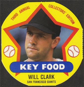 1989 Key Food Discs #4 Will Clark Front