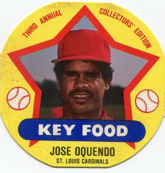 1989 Key Food Discs #19 Jose Oquendo Front
