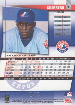 2002 Donruss Best of Fan Club - National Convention #3 Vladimir Guerrero Back