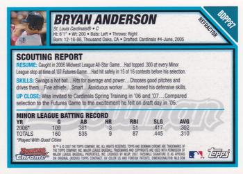 2007 Bowman Draft Picks & Prospects - Chrome Prospects Refractors #BDPP87 Bryan Anderson Back