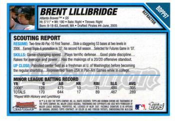 2007 Bowman Draft Picks & Prospects - Chrome Prospects Refractors #BDPP97 Brent Lillibridge Back