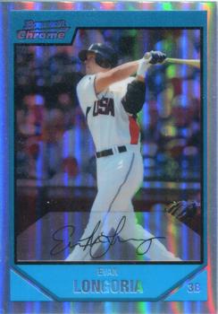 2007 Bowman Draft Picks & Prospects - Chrome Prospects Refractors #BDPP99 Evan Longoria Front