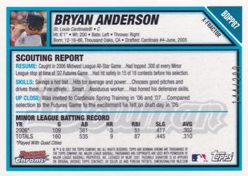 2007 Bowman Draft Picks & Prospects - Chrome Prospects X-Fractors #BDPP87 Bryan Anderson Back