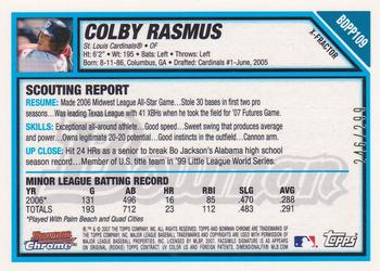 2007 Bowman Draft Picks & Prospects - Chrome Prospects X-Fractors #BDPP109 Colby Rasmus Back