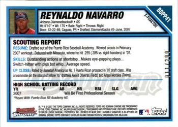 2007 Bowman Draft Picks & Prospects - Chrome Prospects X-Fractors #BDPP41 Reynaldo Navarro Back