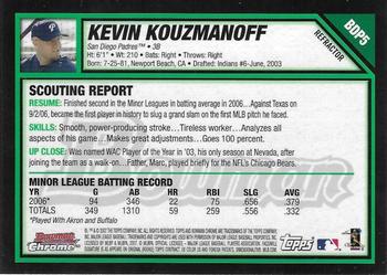 2007 Bowman Draft Picks & Prospects - Chrome Refractors #BDP5 Kevin Kouzmanoff Back