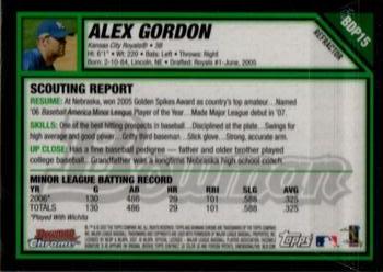 2007 Bowman Draft Picks & Prospects - Chrome Refractors #BDP15 Alex Gordon Back