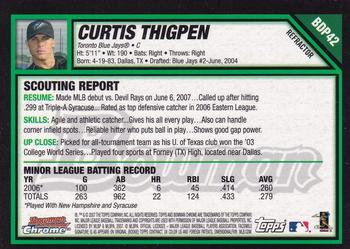 2007 Bowman Draft Picks & Prospects - Chrome Refractors #BDP42 Curtis Thigpen Back