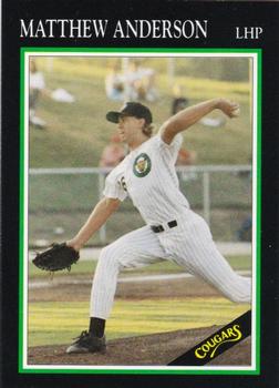 1991 A&R Kane County Cougars #NNO Matthew Anderson Front