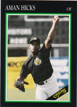 1991 A&R Kane County Cougars #NNO Aman Hicks Front