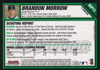 2007 Bowman Draft Picks & Prospects - Chrome X-Fractors #BDP13 Brandon Morrow Back