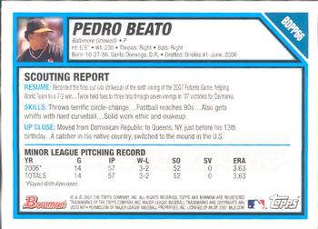 2007 Bowman Draft Picks & Prospects - Prospects #BDPP66 Pedro Beato Back