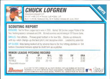 2007 Bowman Draft Picks & Prospects - Prospects #BDPP79 Chuck Lofgren Back