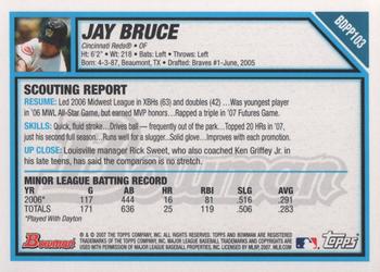 2007 Bowman Draft Picks & Prospects - Prospects #BDPP103 Jay Bruce Back