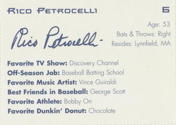 1997 Dunkin' Donuts Pawtucket Red Sox #NNO Rico Petrocelli Back