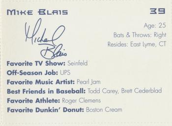 1997 Dunkin' Donuts Pawtucket Red Sox #NNO Mike Blais Back