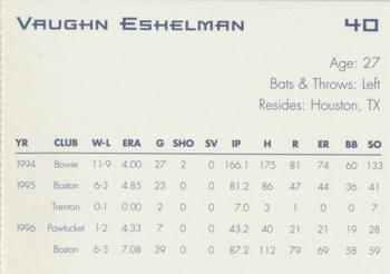 1997 Dunkin' Donuts Pawtucket Red Sox #NNO Vaughn Eshelman Back